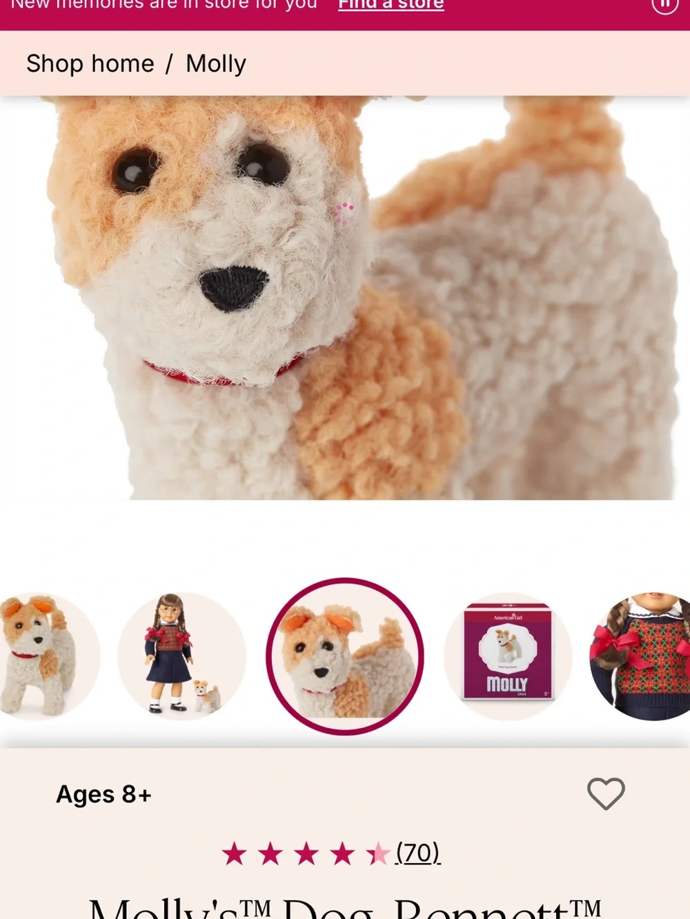 American Girl Molly’s Dog Bennett